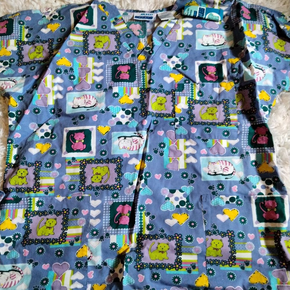 Kitty cat dog Scrub Sz L
